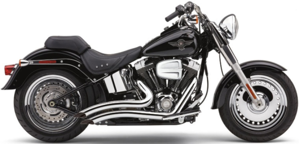 FULL EXHAUST SYSTEM  "SHORT SWEPT" 2-1-2 FOR  SOFTAIL EU APPROVED